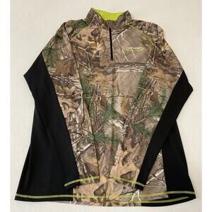 REALTREE Men's L 1/4 Zip Camo Pullover Hunting Jacket Scent Factor / Control